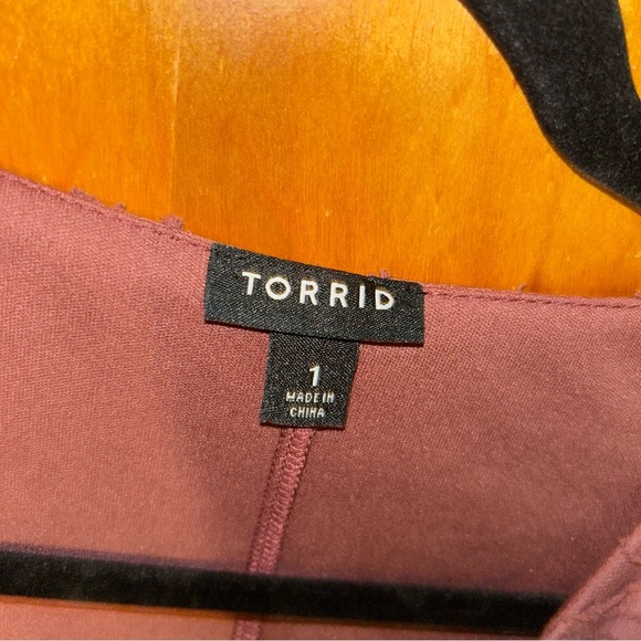 Torrid Pink Floral Burnout Jacquard Wrap Midi Dress 1X 14/16 - Picture 5 of 7